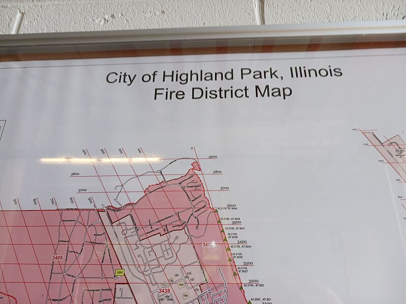 [Image: Highland Park IL USA Fire District map]