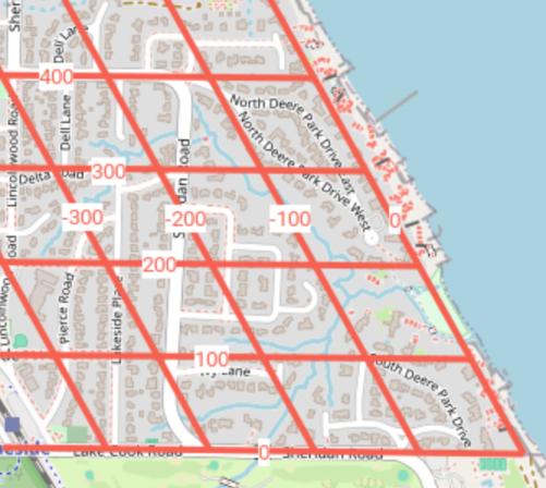 [Map 4: SE corner of Highland Park, IL, USA, our version]